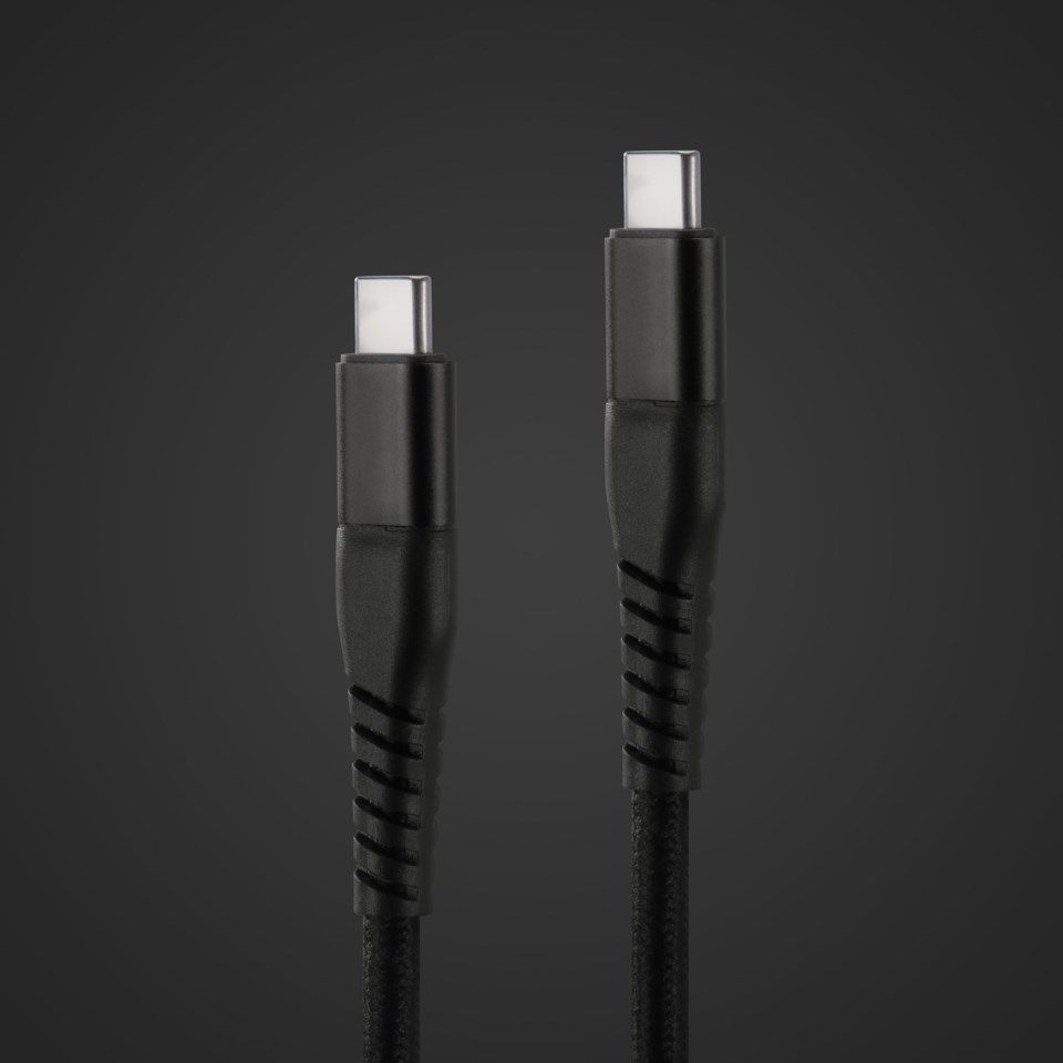Linocell Premium Kevlar USB-C 3.2-kabel - Svart 1 m