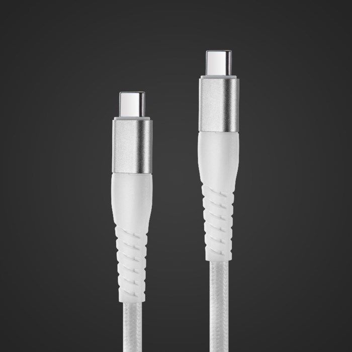 Linocell Premium Kevlar USB-C 3.2-kabel Vit 1 m
