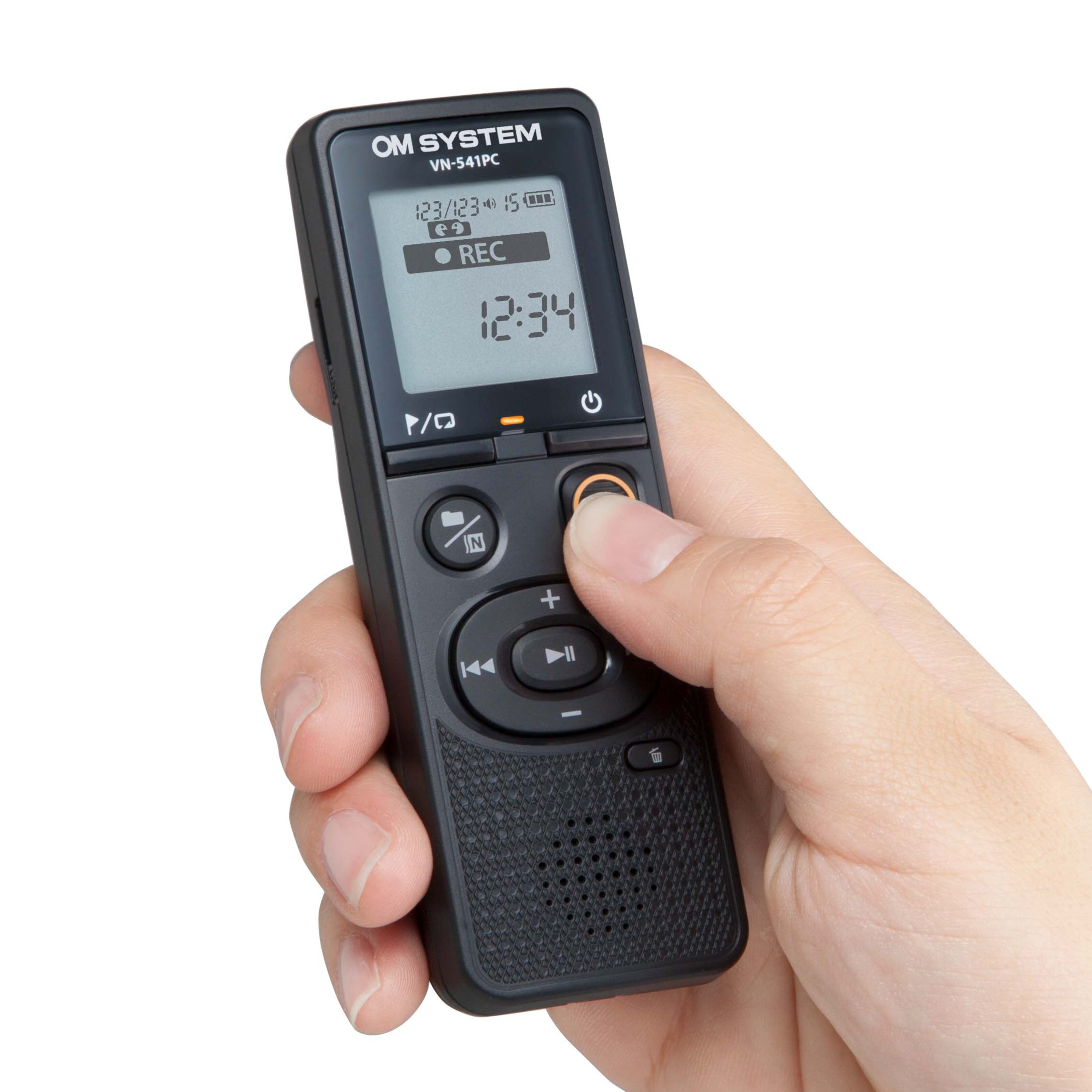 OM SYSTEM VN-541 PC opvolger Olympus VN-541 PC digitale spraakrecorder met omnidirectionele microfoon, opname met één knop, ruisonderdrukking en 4 GB geheugen