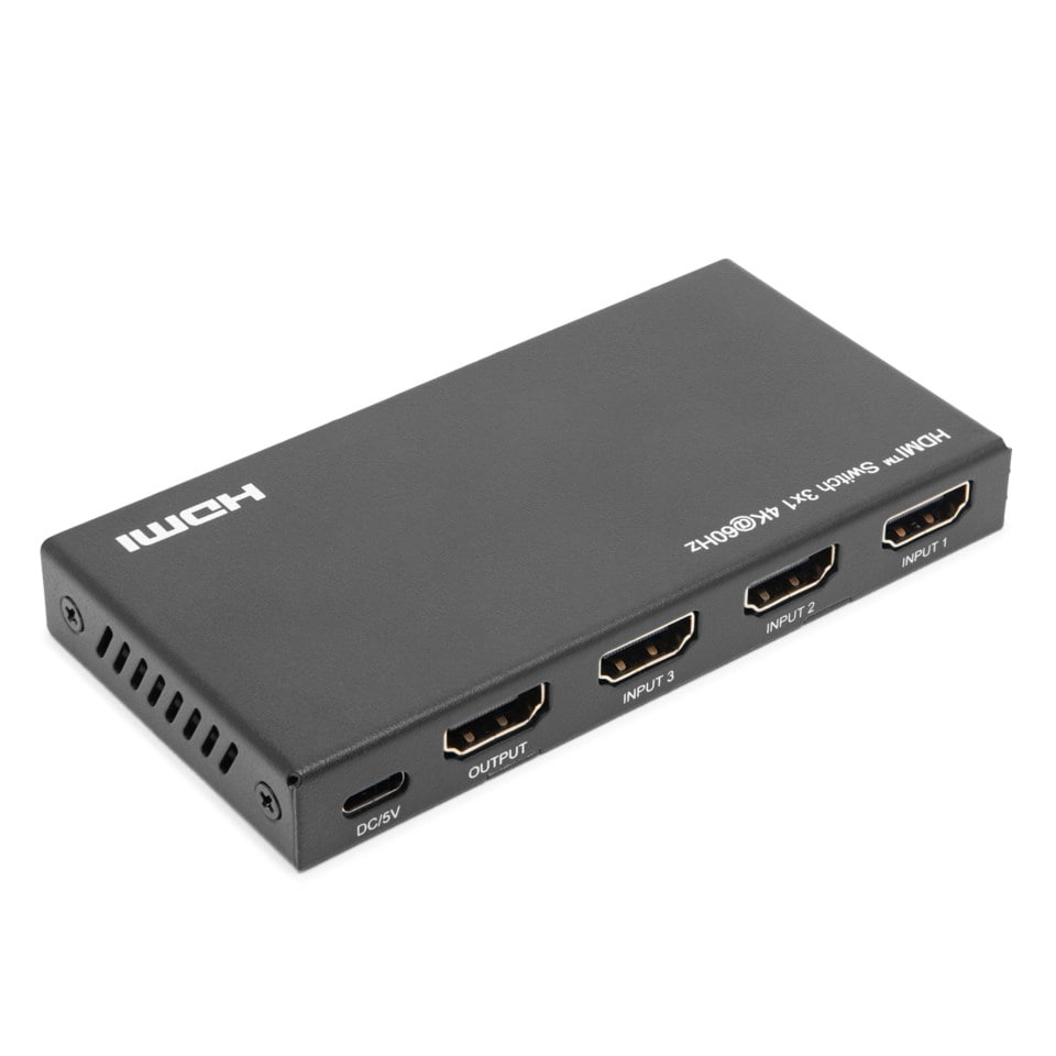 Luxorparts 4K HDMI-switch med fjernkontroll 3-veis