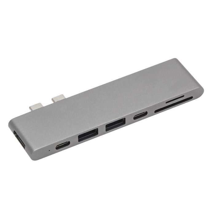 Plexgear Multiadapter för Thunderbolt 3 Space gray