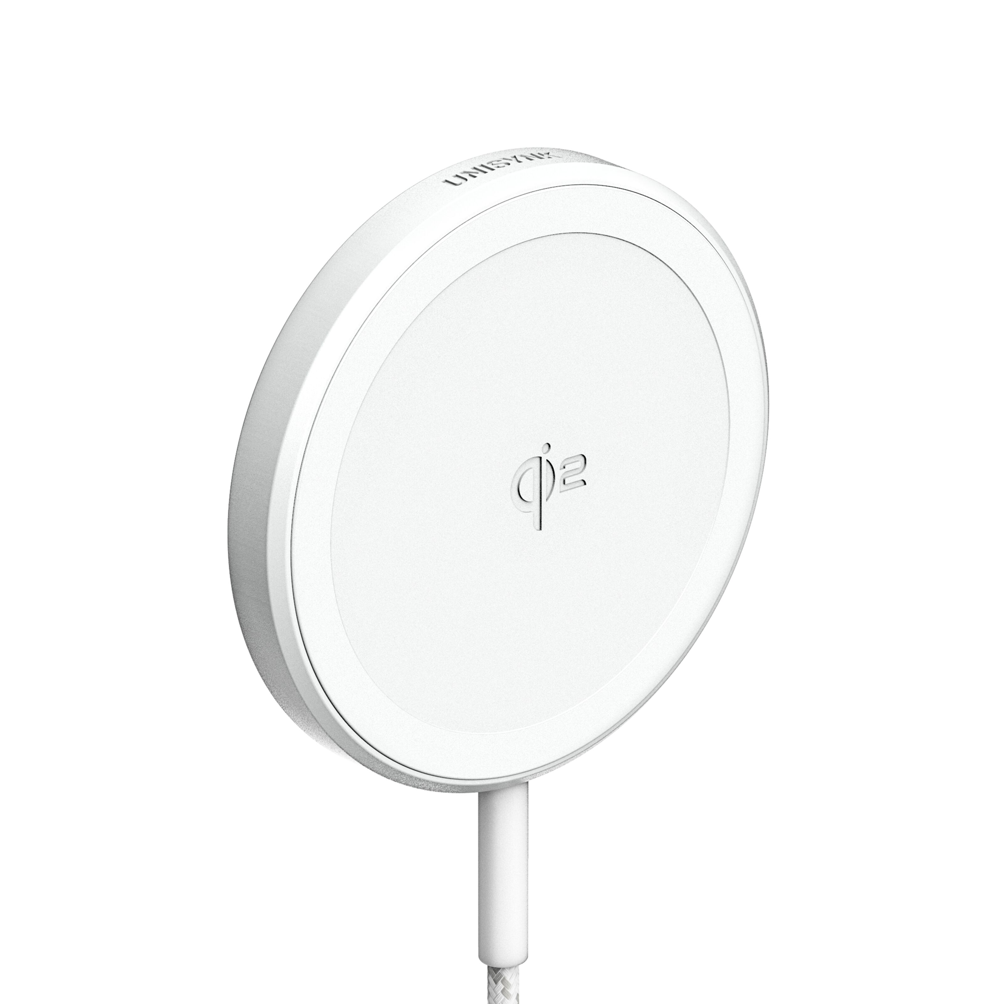 Unisynk Trådløs magnetisk lader med Qi2 15 W Hvit