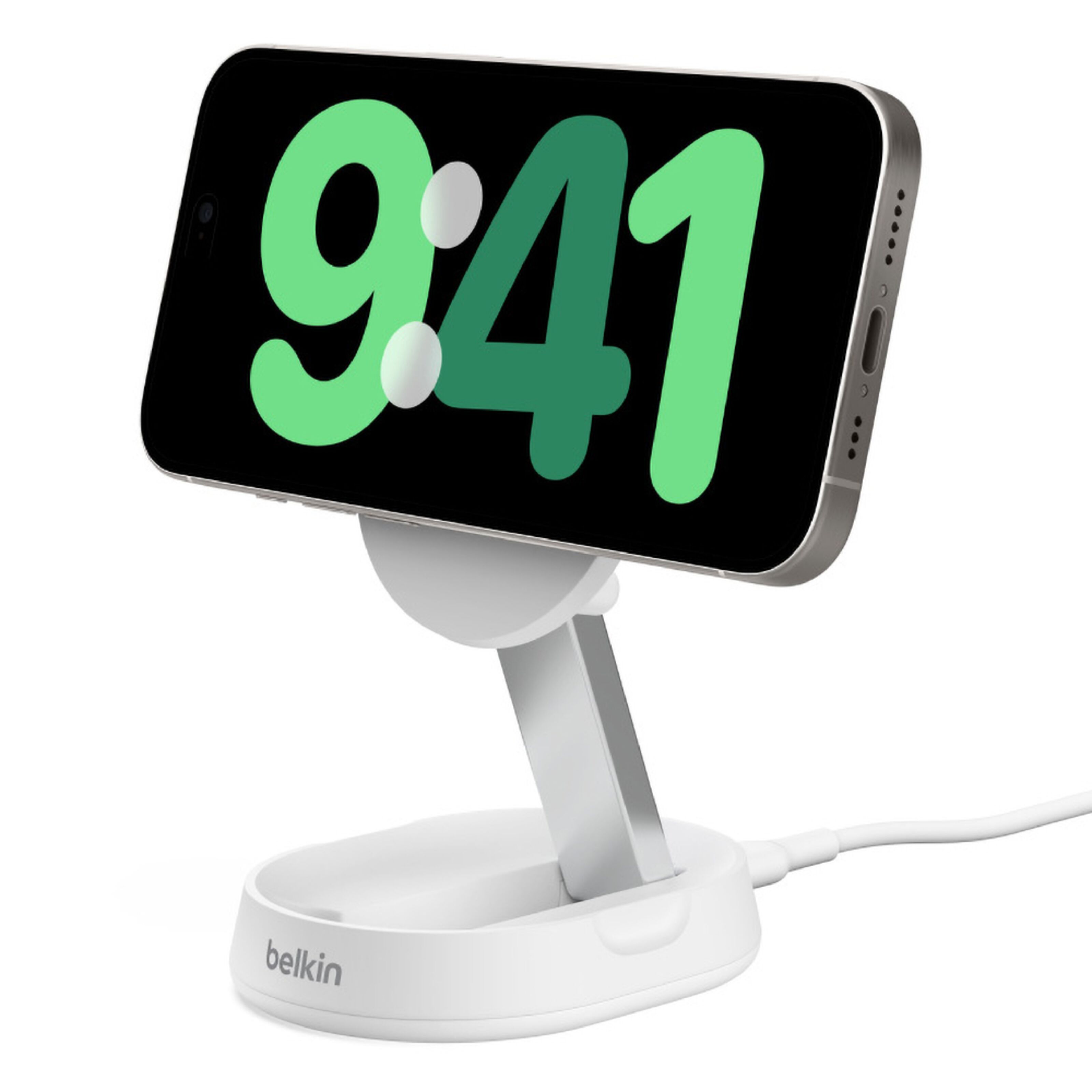 Belkin BoostCharge Pro Ladestativ med Qi2 15 W Hvit