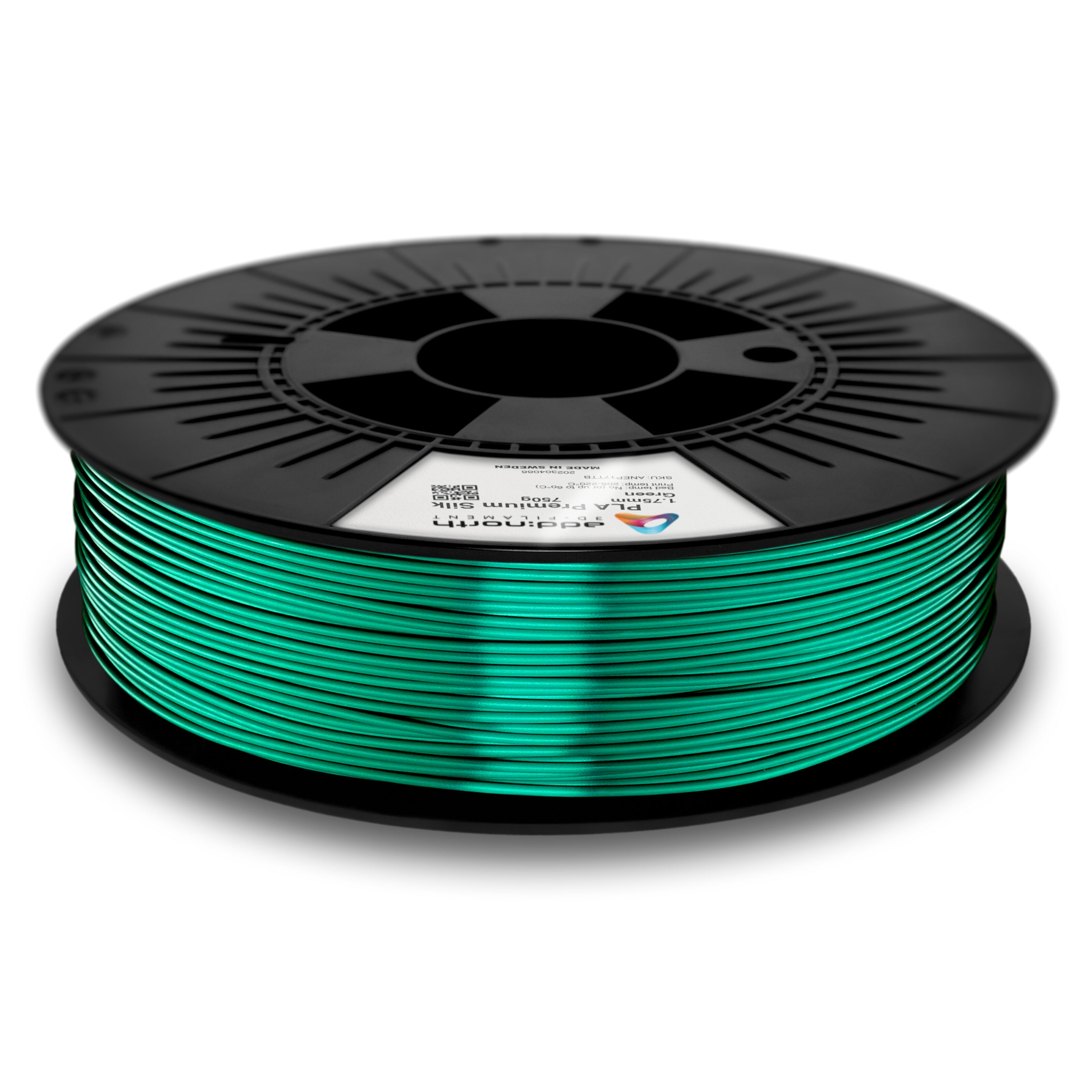 Addnorth PLA Premium Silk-filament för 3D-skrivare 1,75 mm Grön