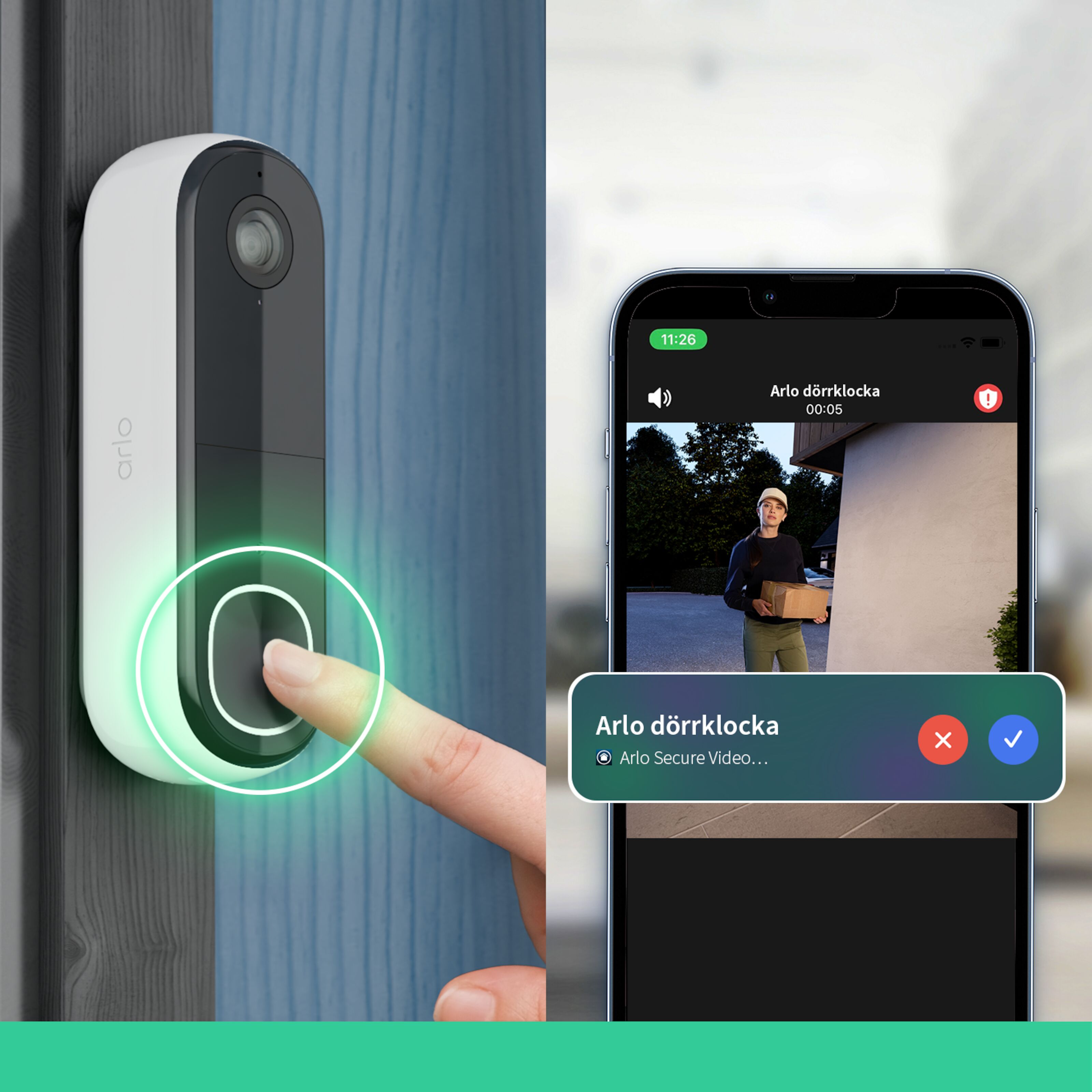 Arlo Essential Doorbell 2 FHD Trådlös Dörrklocka
