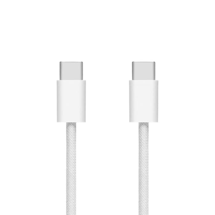 Linocell Flätad USB-C- till USB-C-kabel Vit 0,5 m