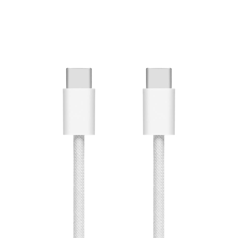 Linocell Flätad USB-C- till USB-C-kabel 60W Vit 1 m