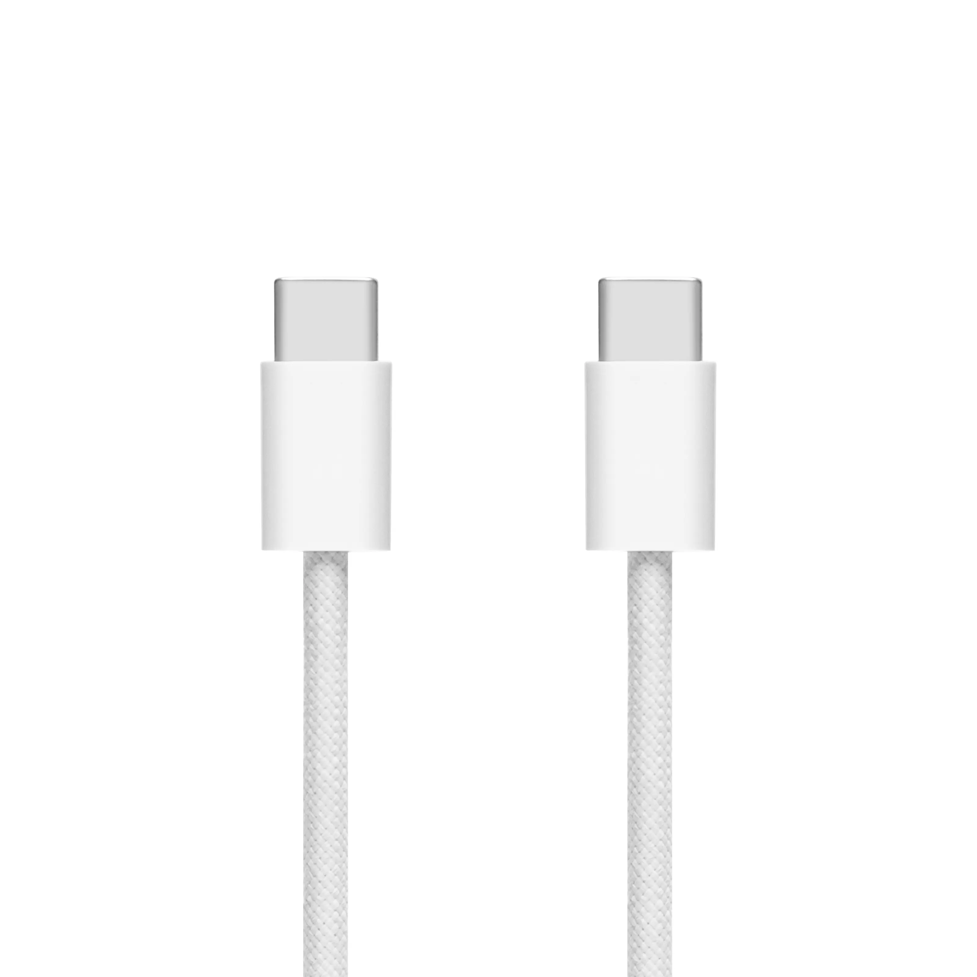 Linocell Flätad USB-C- till USB-C-kabel 60W Vit 2 m