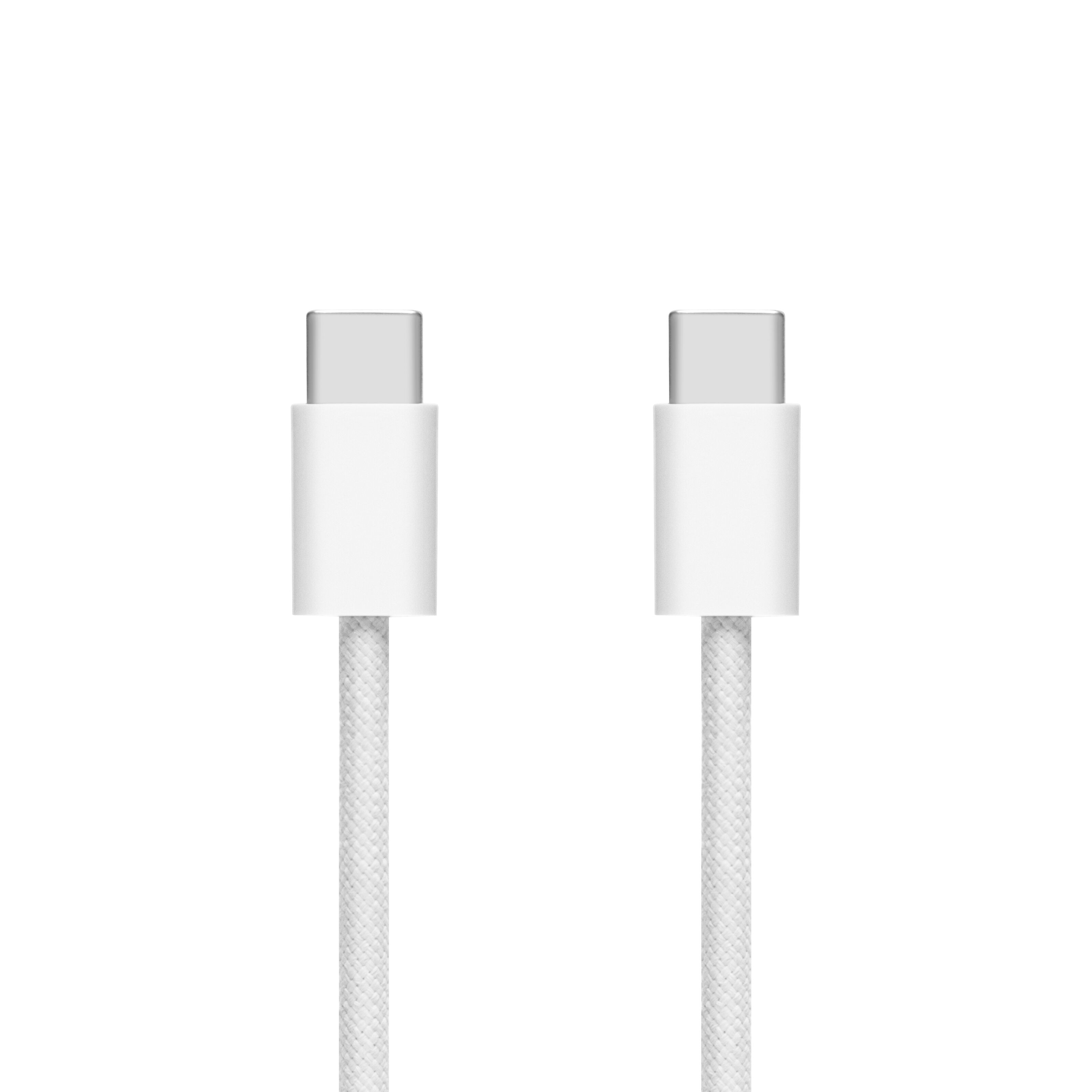 Linocell Flettet USB-C- til USB-C-kabel 60W Hvit 2 m