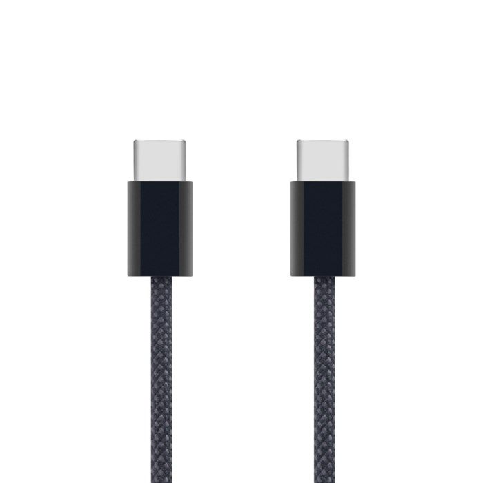 Linocell Flätad USB-C- till USB-C-kabel Svart 0,5 m