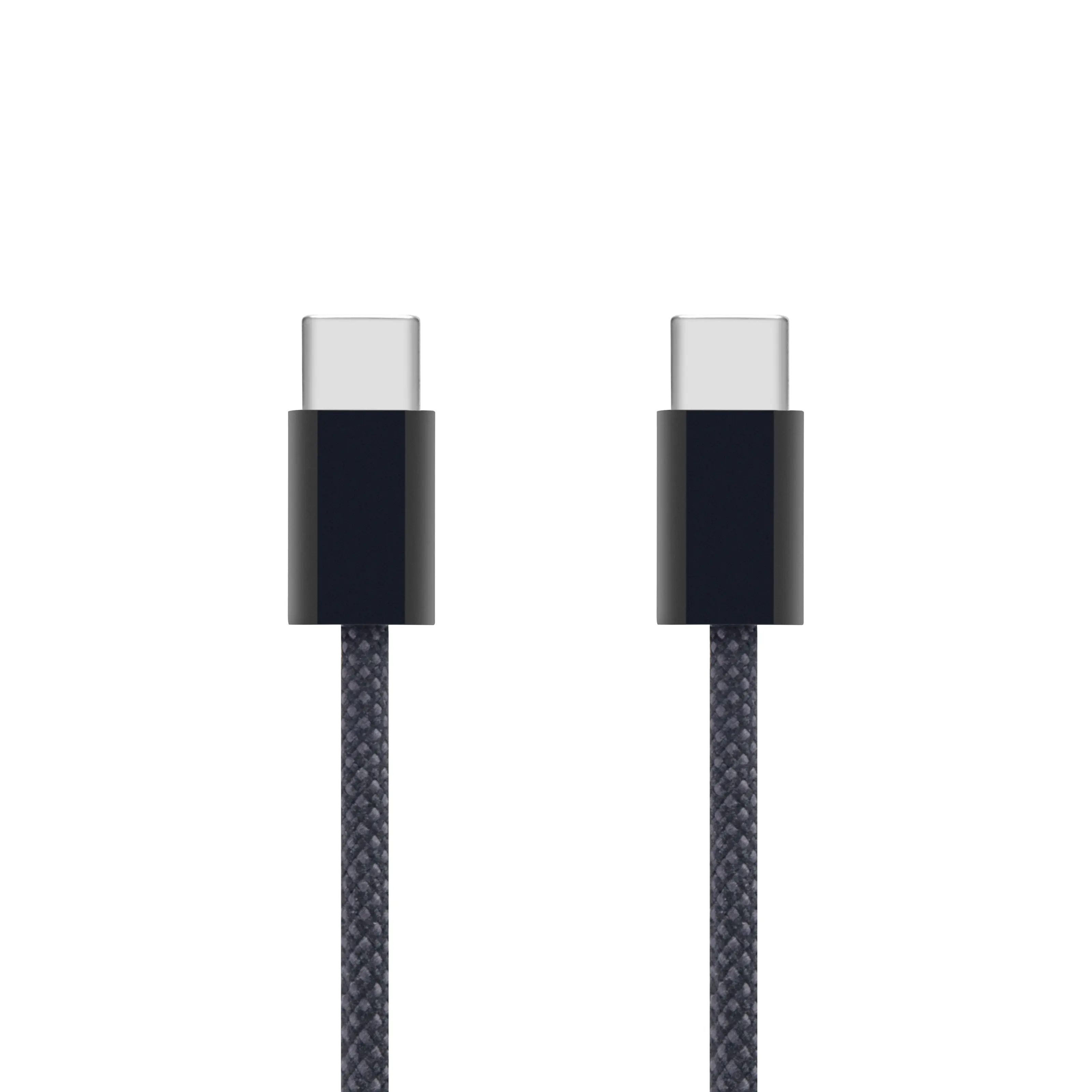 Linocell Flätad USB-C- till USB-C-kabel 60W Svart 0,5 m