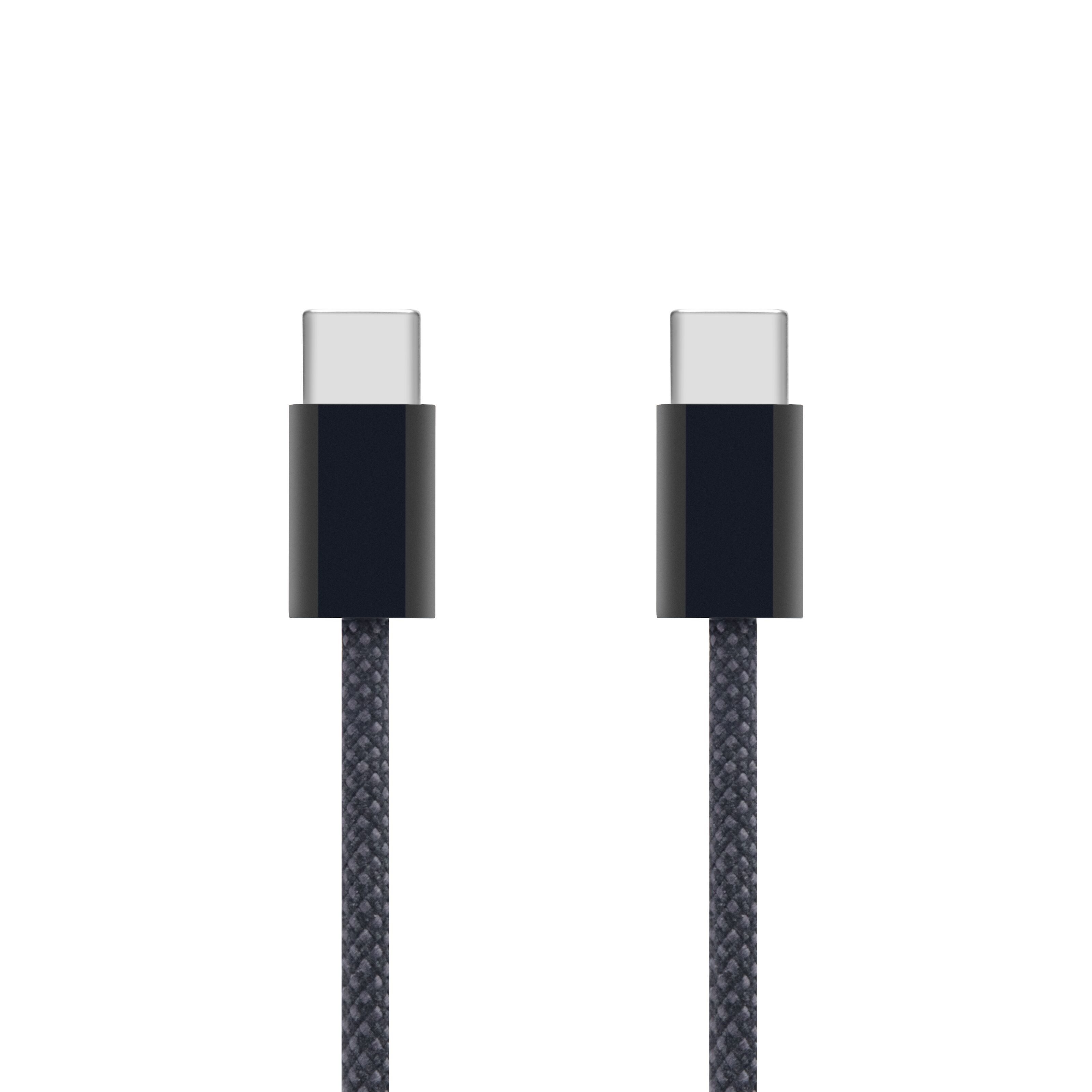 Linocell Flettet USB-C- til USB-C-kabel 60W Svart 2 m
