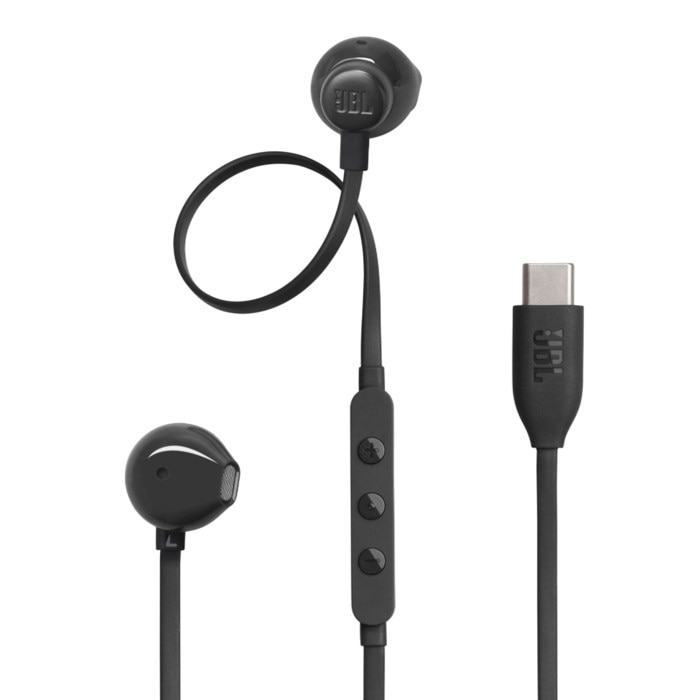 JBL Tune 305C USB-C-hörlurar med sladd Svart