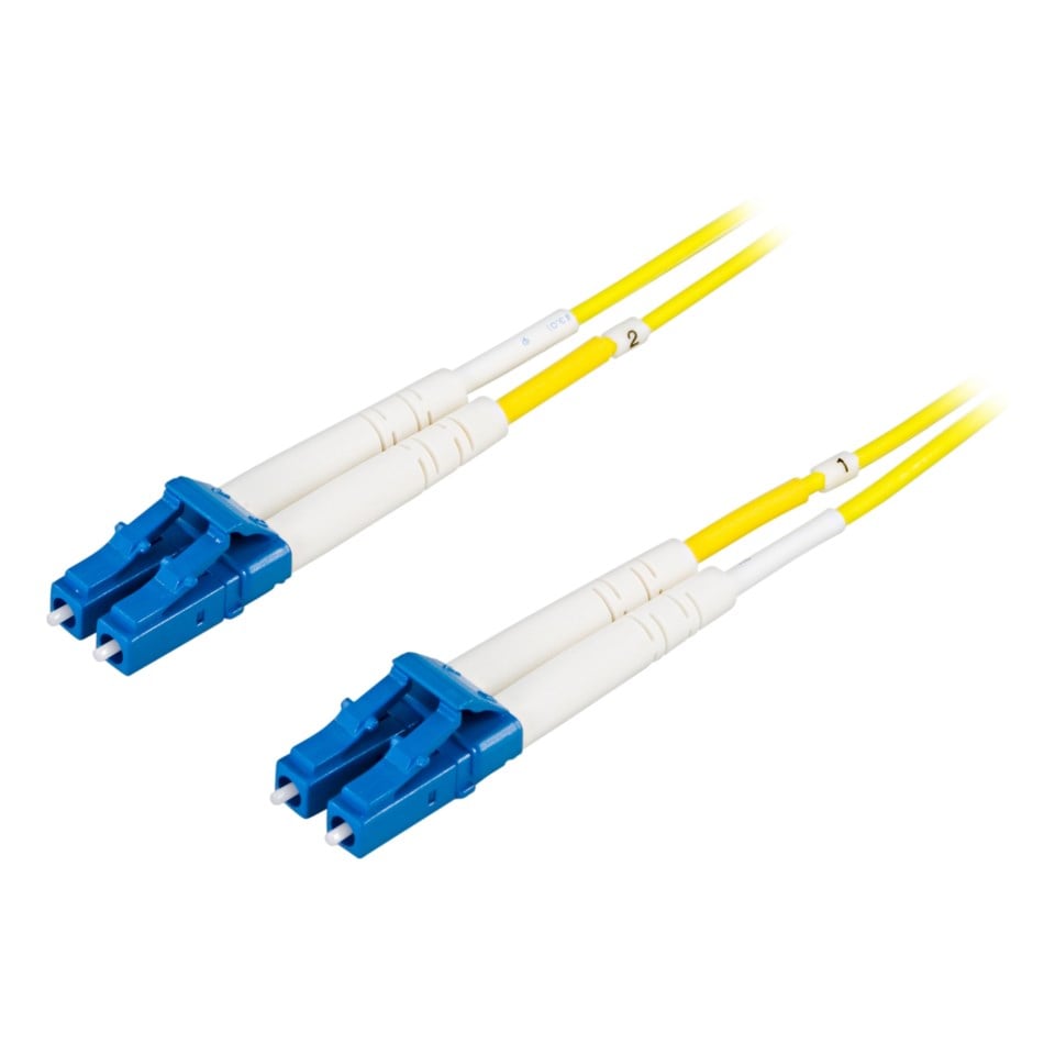 Deltaco Fiberoptisk kabel Duplex Singlemode LC-LC 1 m