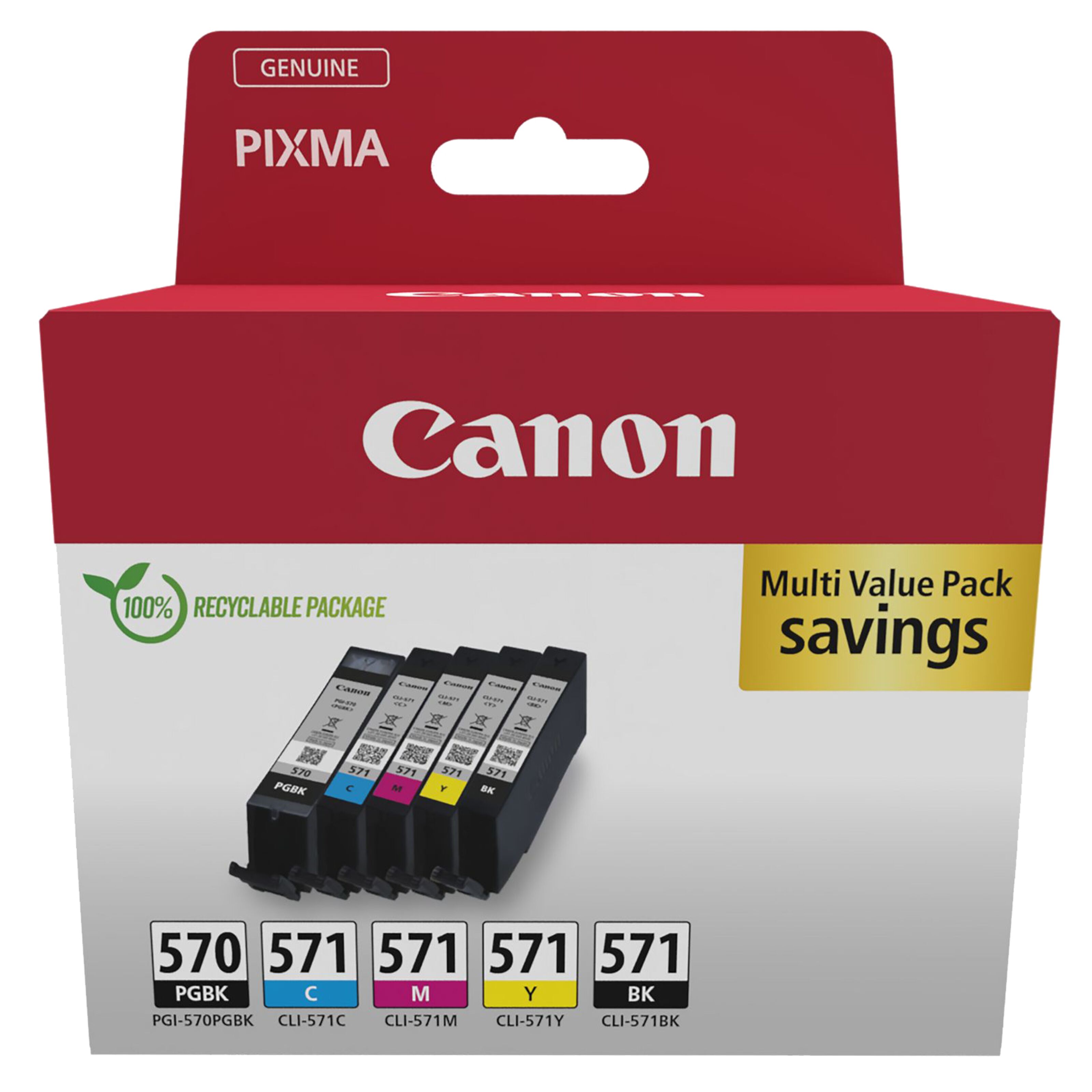 Canon CLI-571 og CLI-570 Blekkpatron 5-pakk