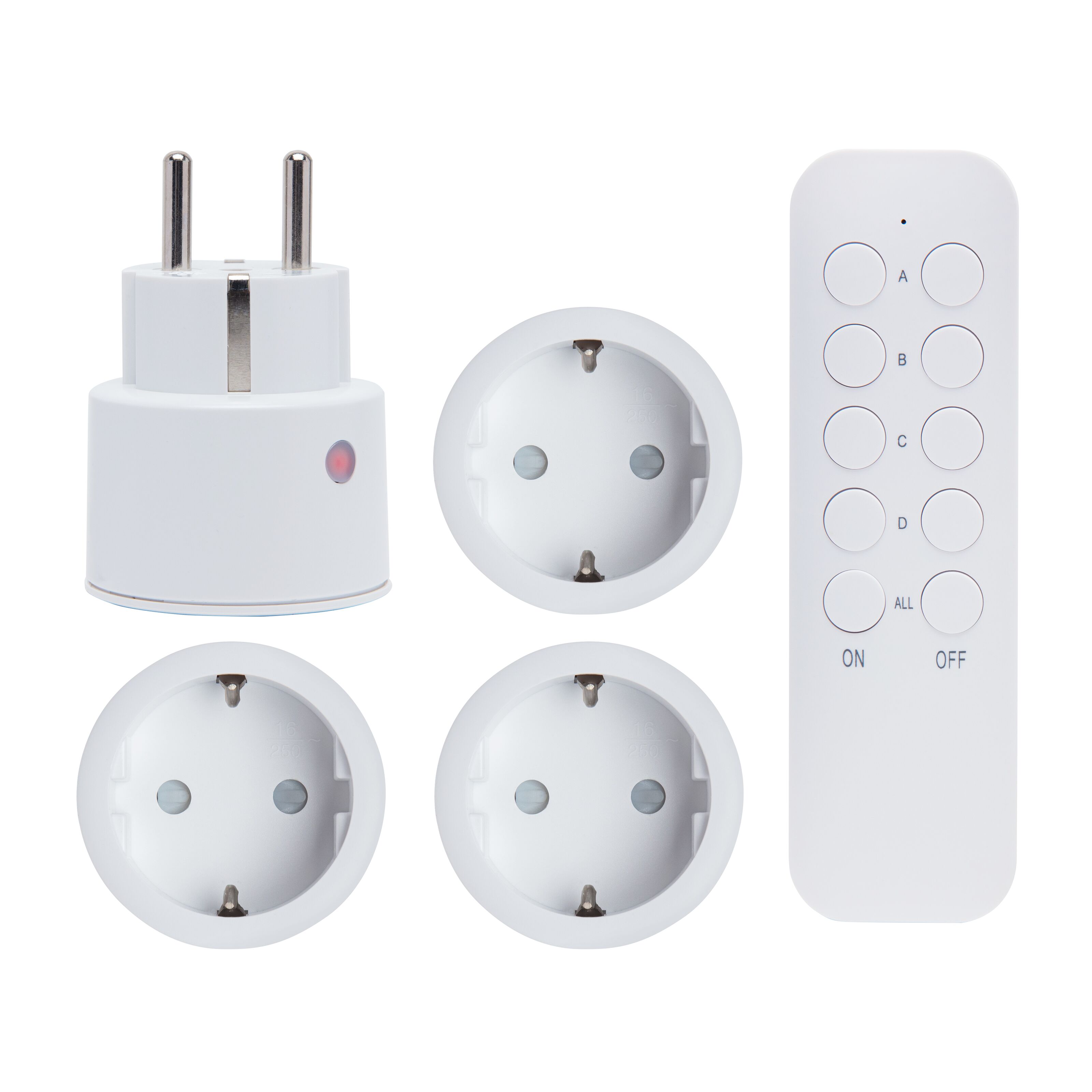 Cleverio Mini-fjernstrømbryter med fjernkontroll 4-pk