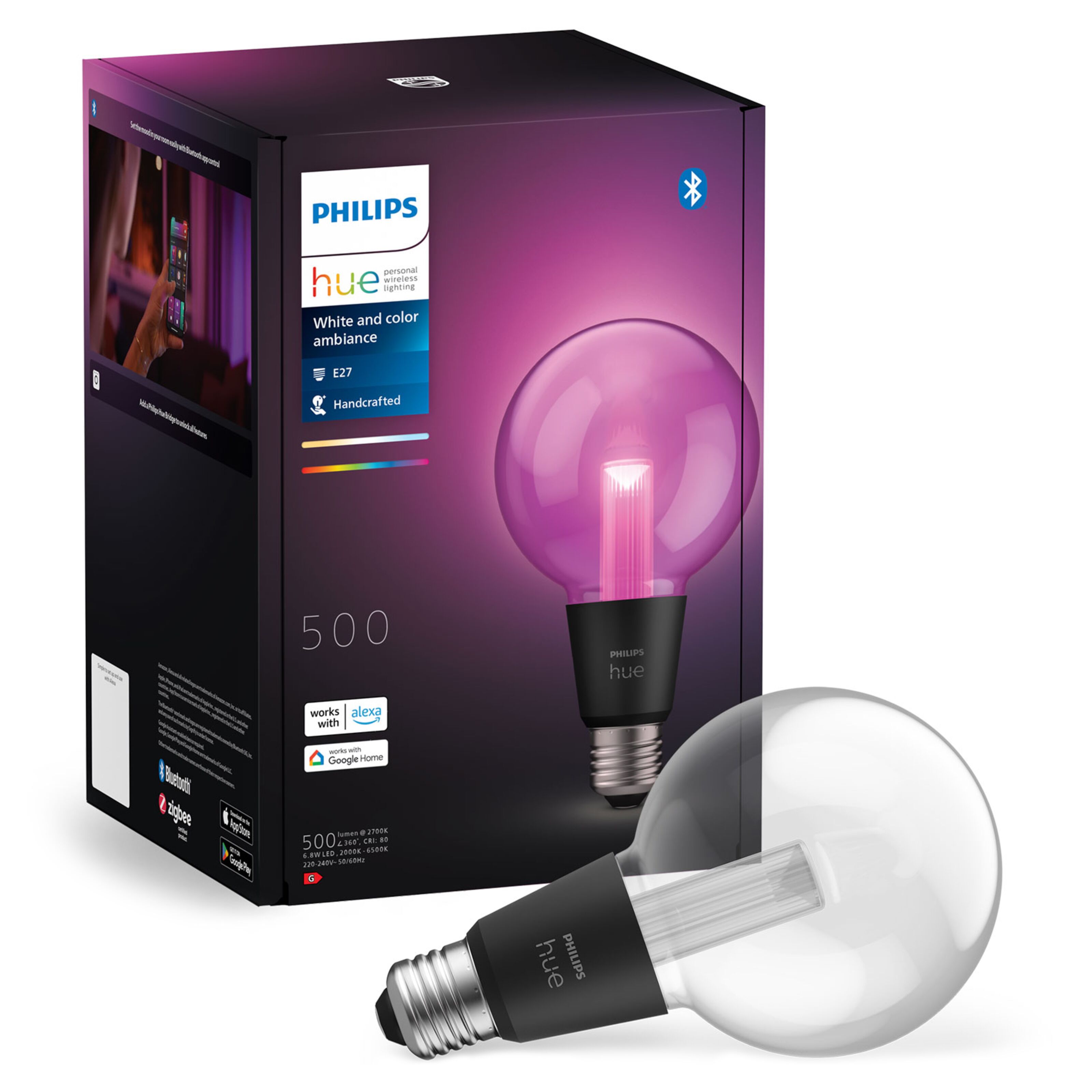 Philips Hue RGB G95 Smart LED-lampe E27 500 lm Philips Hue RGB