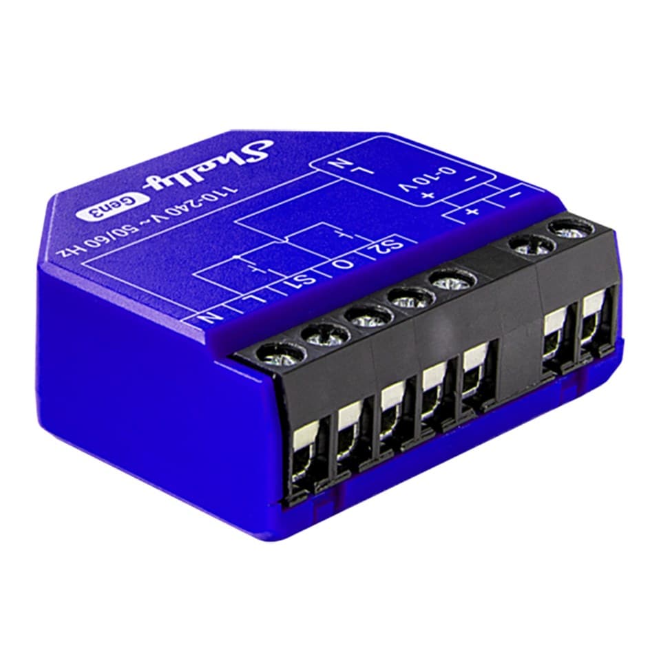 Shelly 0/1–10 V PM Gen3 smart dimmermodul
