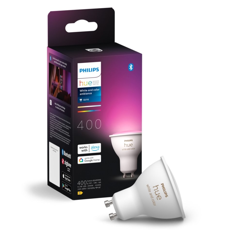 Philips Hue White and Color Ambiance Smart LED-pære GU10 400 lm 1-pk
