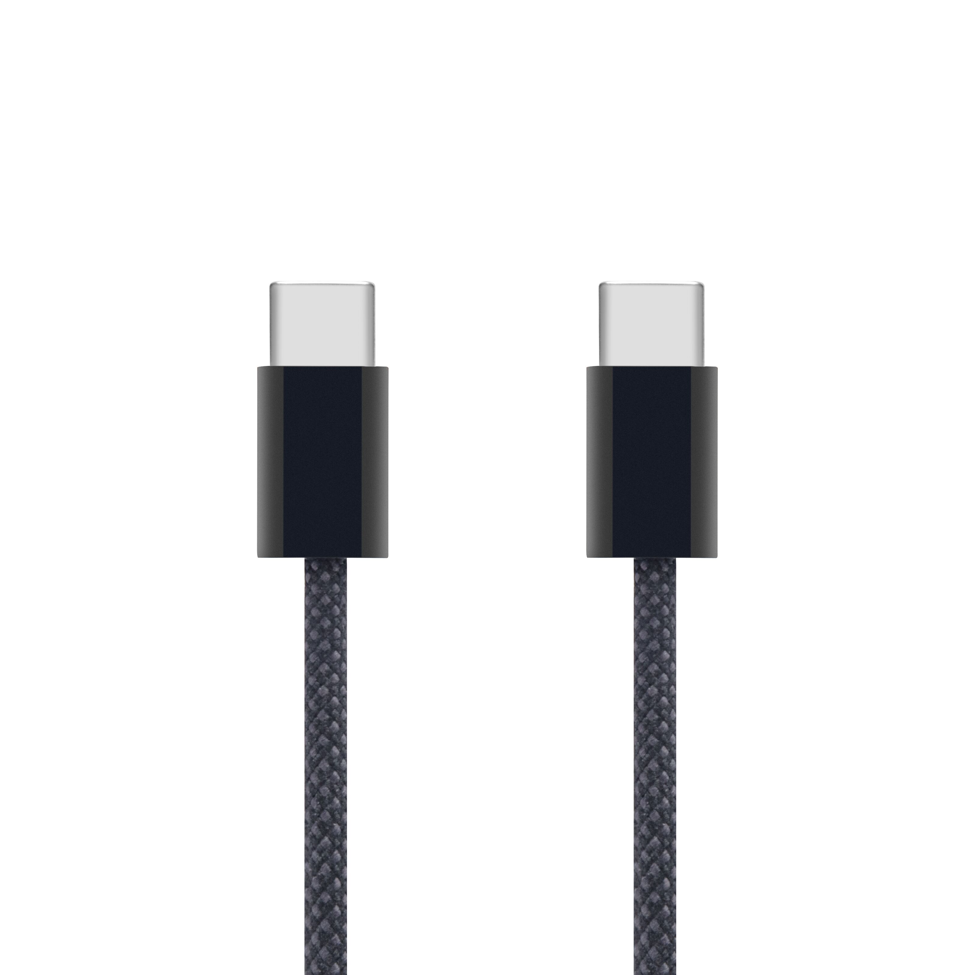 Linocell Flettet USB-C- til USB-C-kabel 240W Svart 2 m