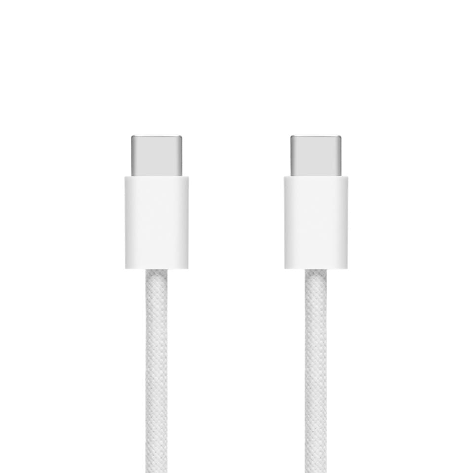 Linocell Flätad USB-C- till USB-C-kabel 240 W Vit 2m