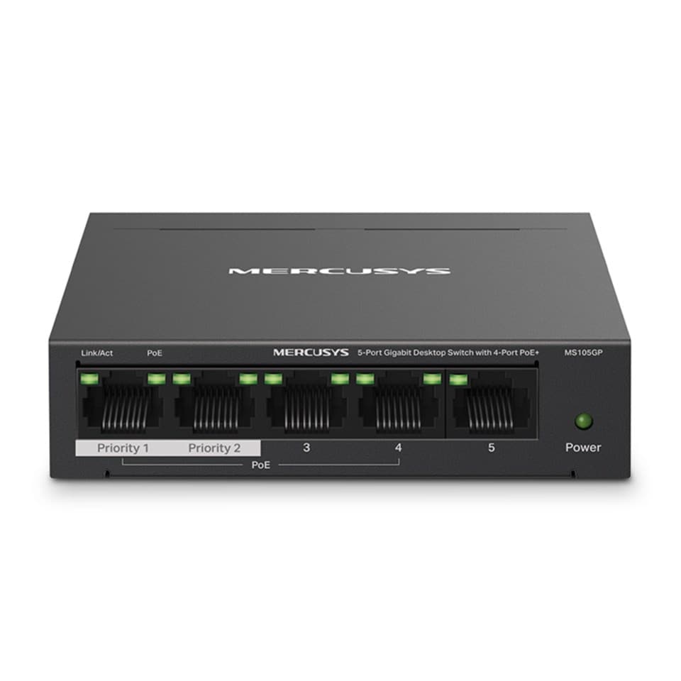 Mercusys MS105GP 5-porters gigabitswitch med POE+