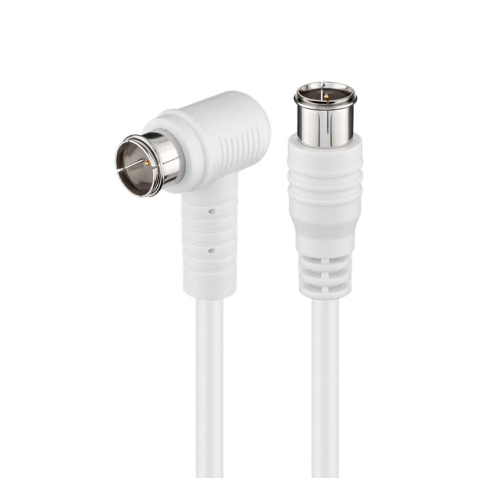 F-kabel Vit vinklad 2,5 m