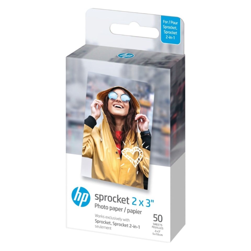 HP Zink papir - 50-Pakning 5x7,6 cm
