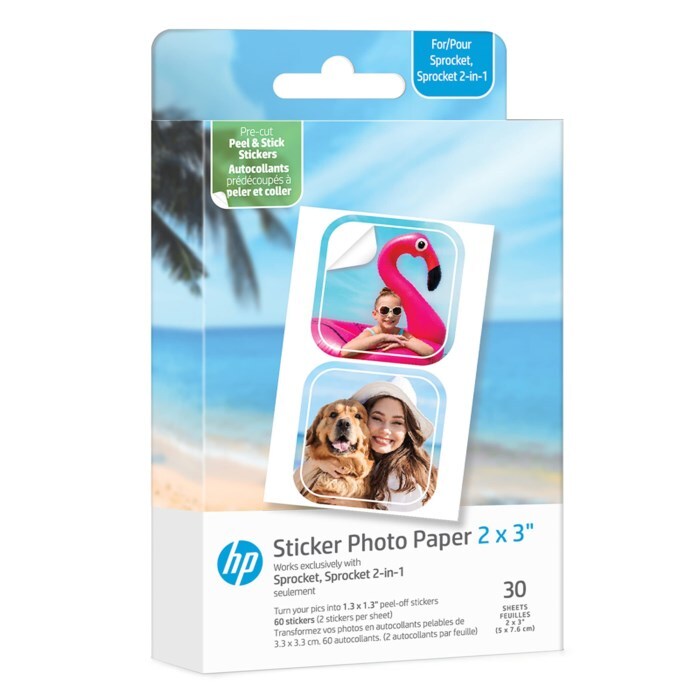HP - Zink Paper Sprocket Luna 30-pack 2x3" Pre-cut 1.3x1.3 sticker (HPIZ2X330C)