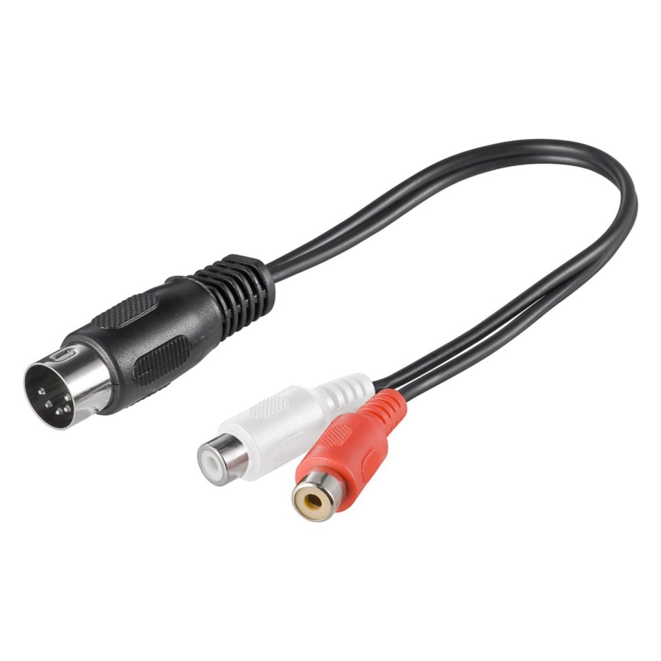 DIN-adapter 5-pol hane till 2x RCA-honor 20 cm