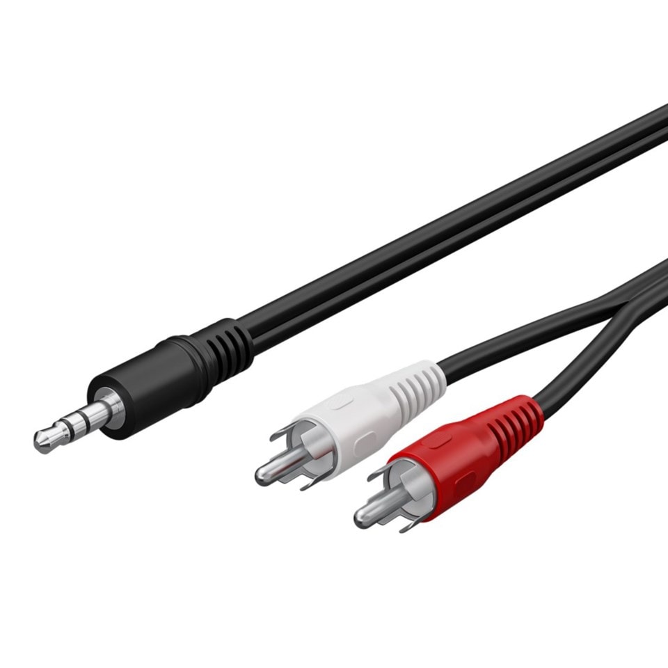 Ljudkabel 3,5 mm till 2x RCA 1,5 m