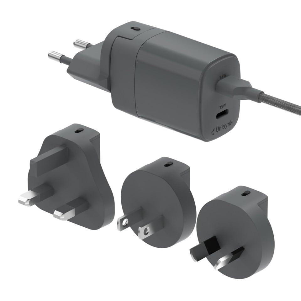 Unisynk Kompakt 2-ports rese-laddare – 35 W