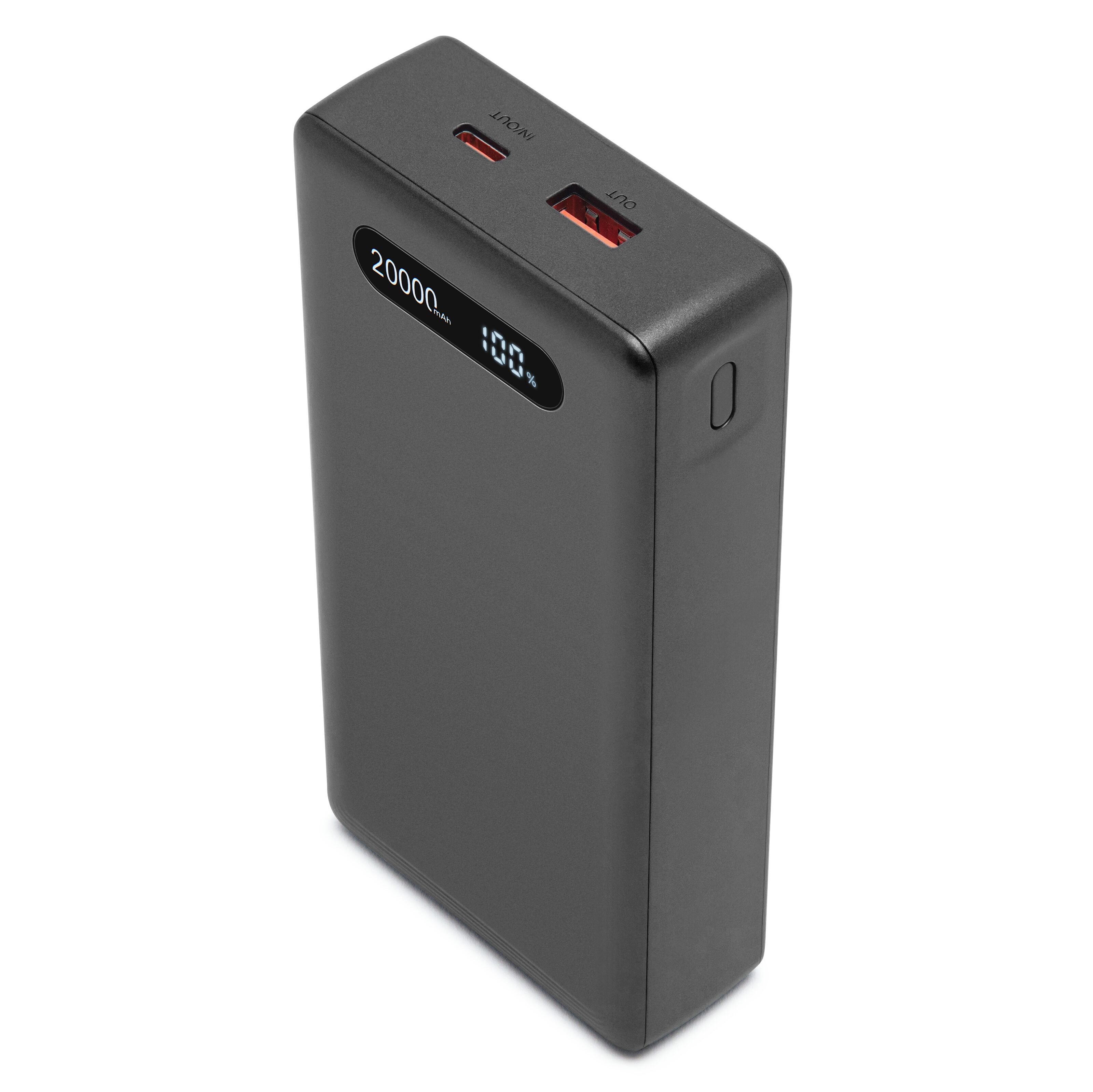 Linocell Powerbank 20000 mAh med 20W lading Svart