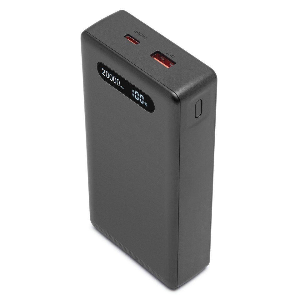Linocell Powerbank 20000 mAh med 20W laddning Svart