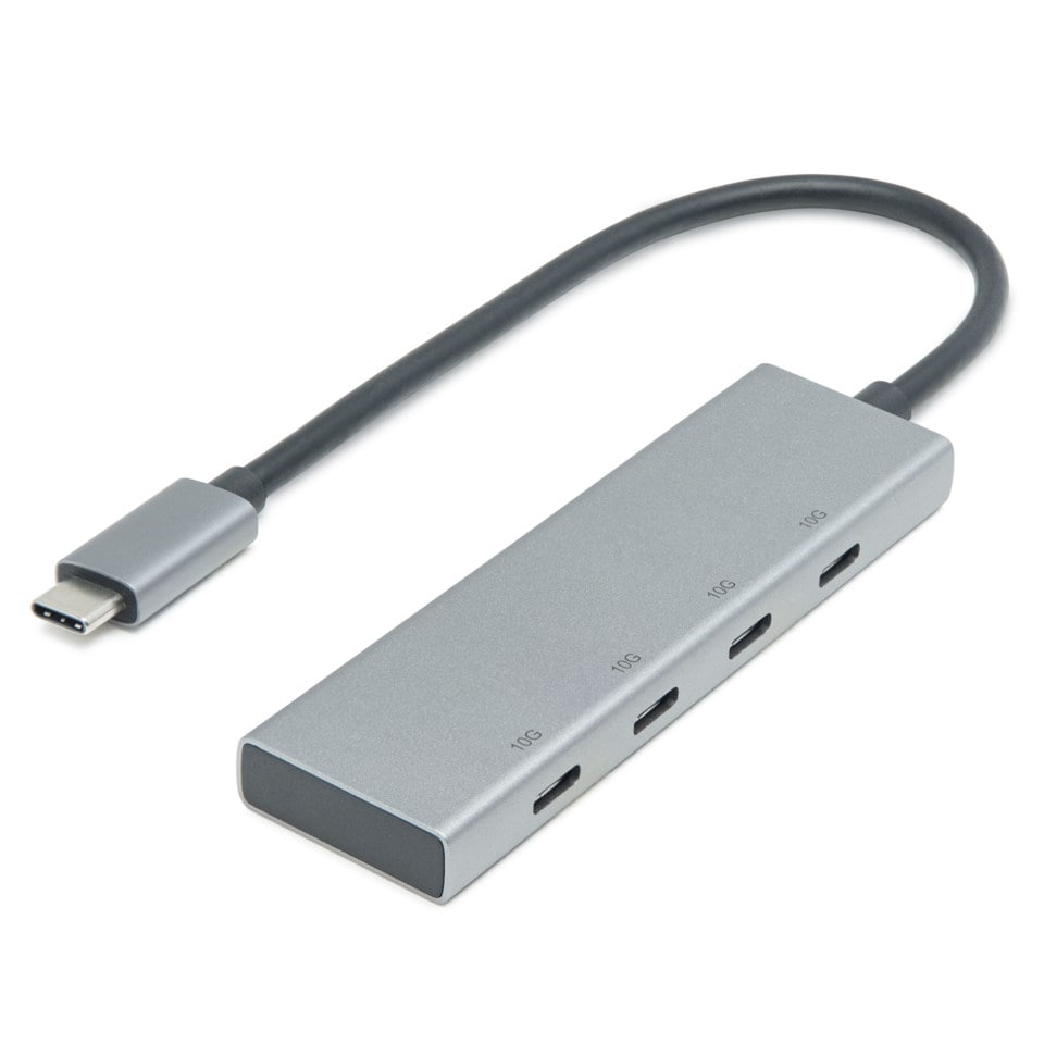 Plexgear USB-C-hubb med 4 portar