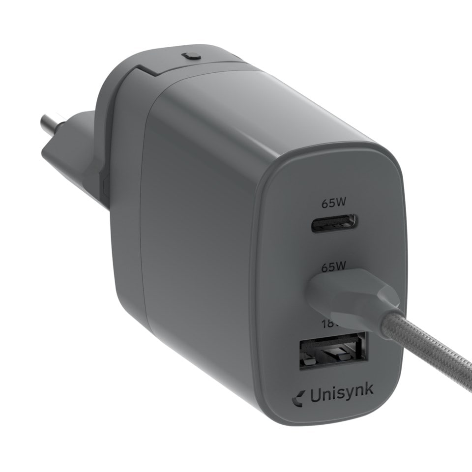 Unisynk Unisynk 3-portars Global Multi-laddare 65 W