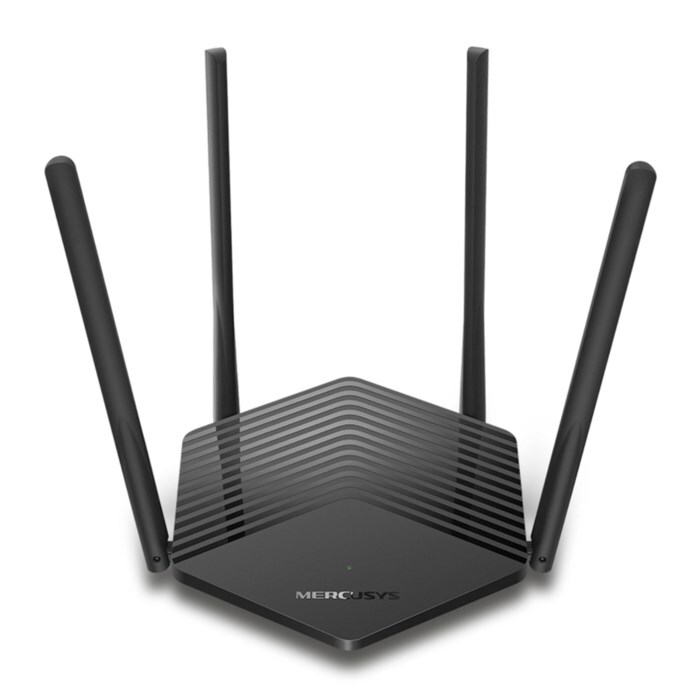 Mercusys MR60X, Wi-Fi 6 (802.11ax), Dobbelbånd (2.4 GHz / 5 GHz), Ethernet/bredbåndsforbindelse, Sort, Frittstående router