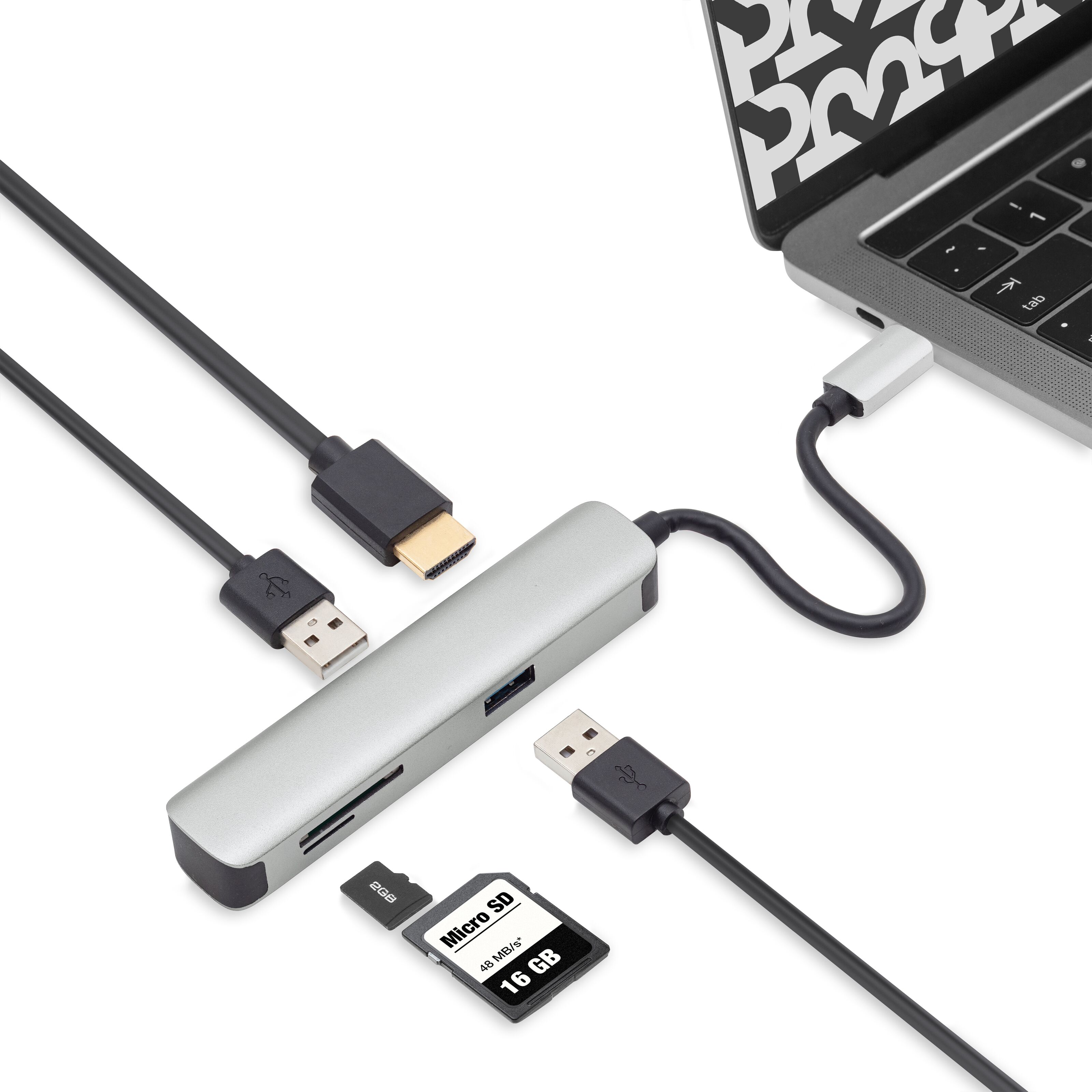 Plexgear 5-porters USB-C multiadapter CB1023