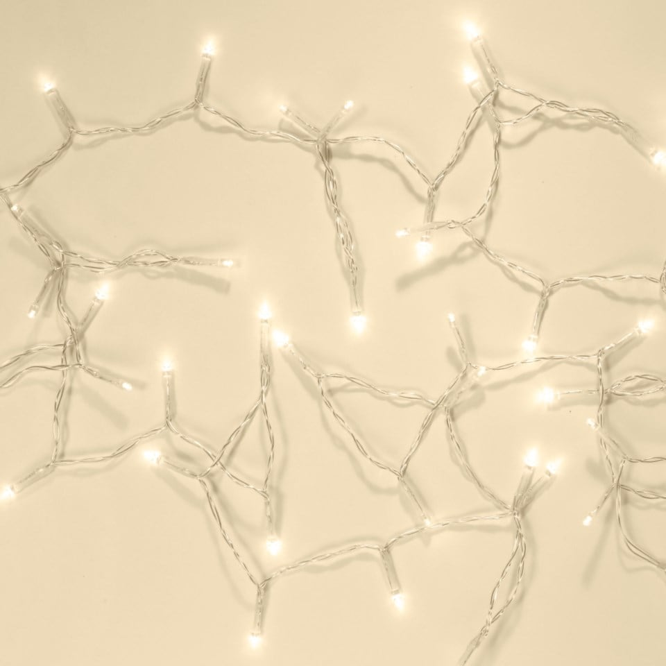 Lyslenke 48 LED 3,5 m, batteridrevet (gjennomsiktig)