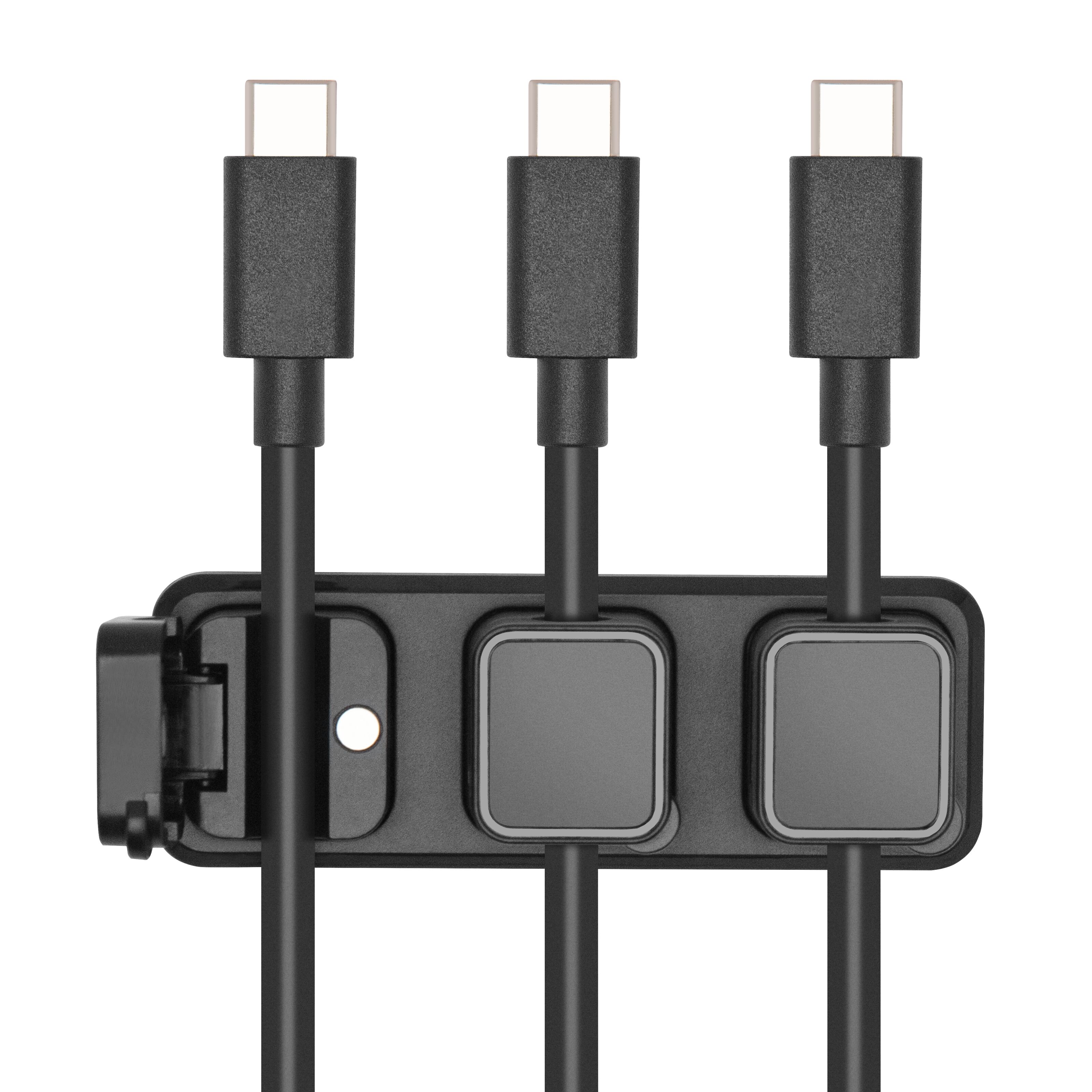 Luxorparts Magnetisk kabelklämma med basplatta Svart (6-pack)
