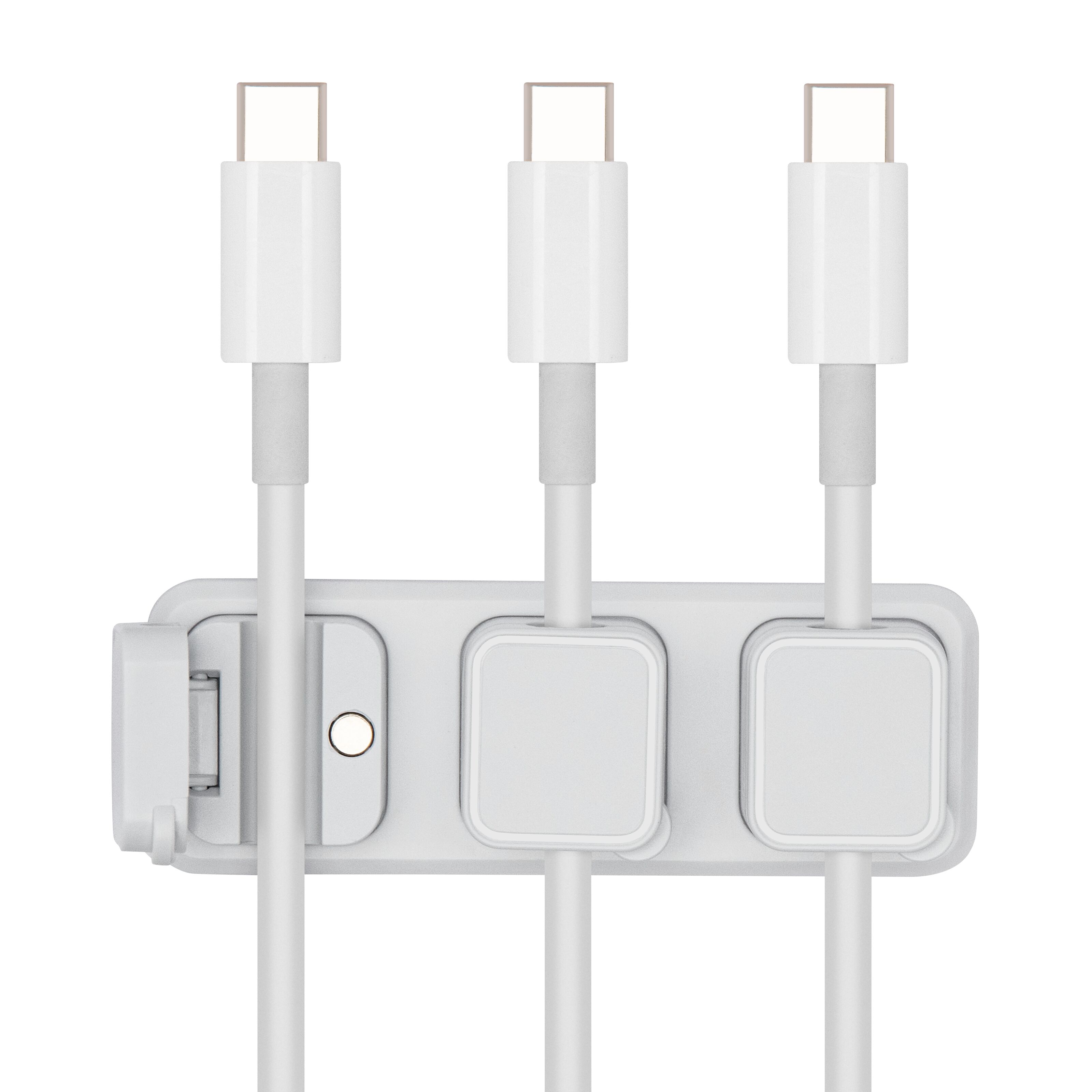 Luxorparts Magnetisk kabelklämma med basplatta Vit (6-pack)