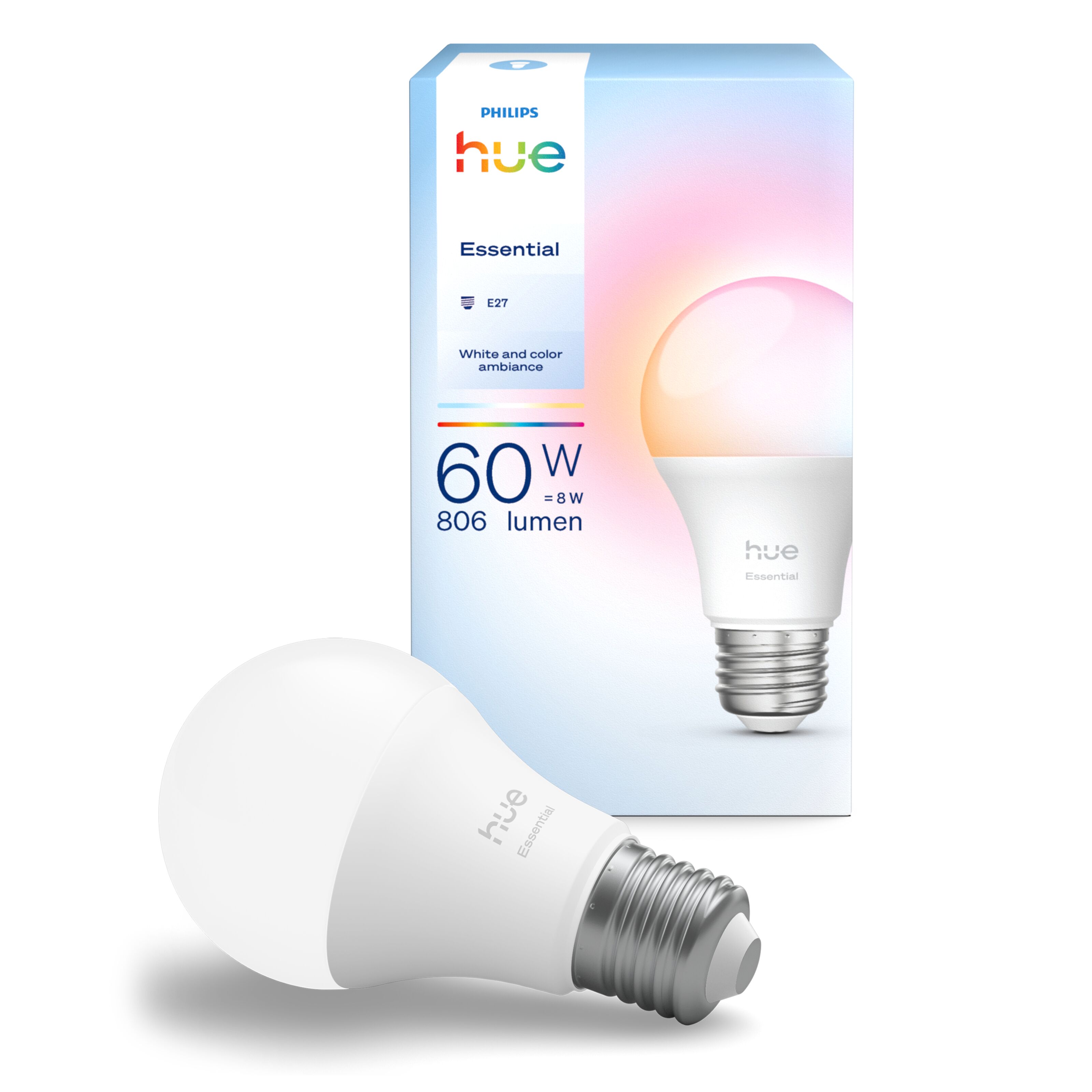 Philips Hue Essential Smart LED-pære E27 806 lm 1-pk.