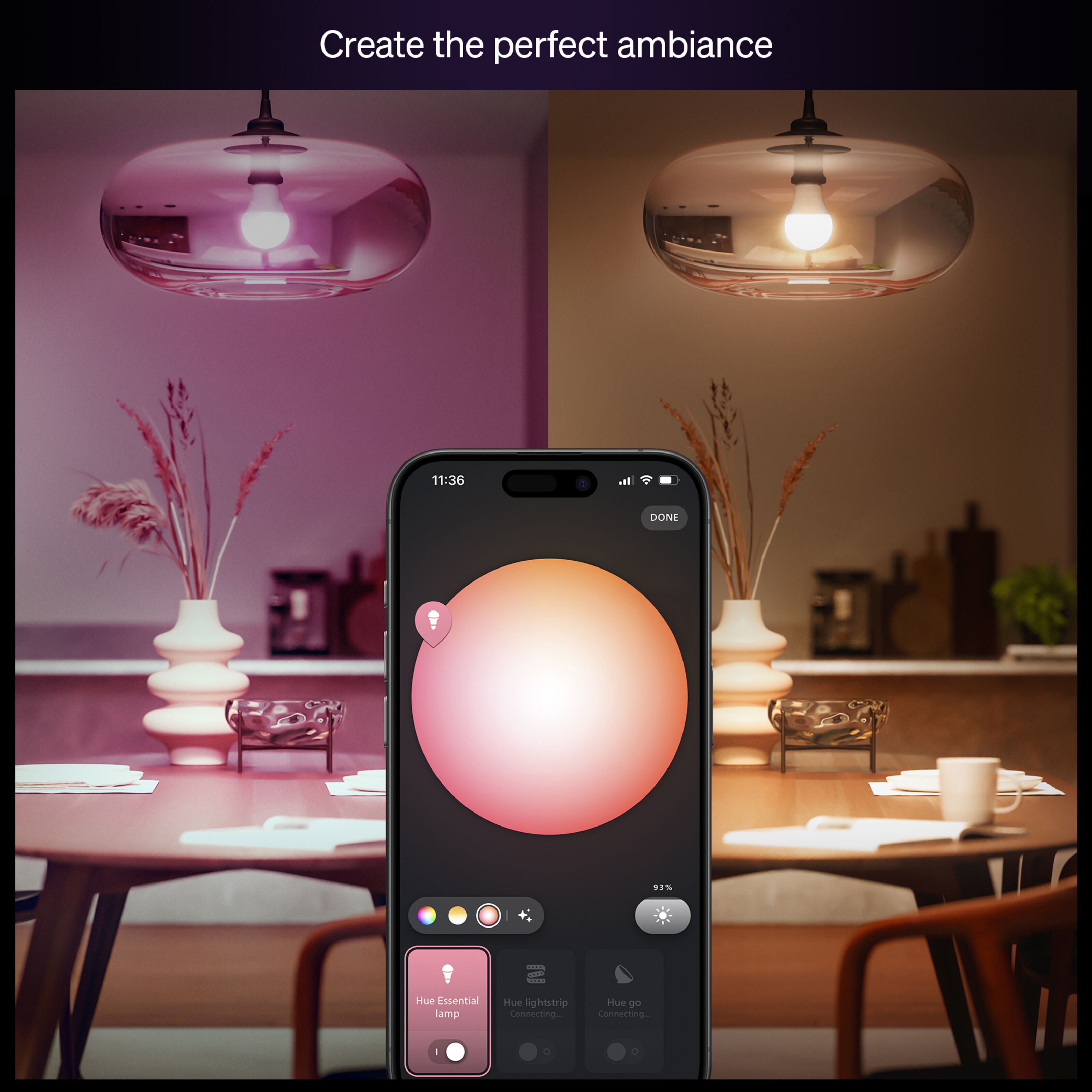 Philips Hue Essential Smart LED-lampa E27 806 lm 3-pack | Kjell