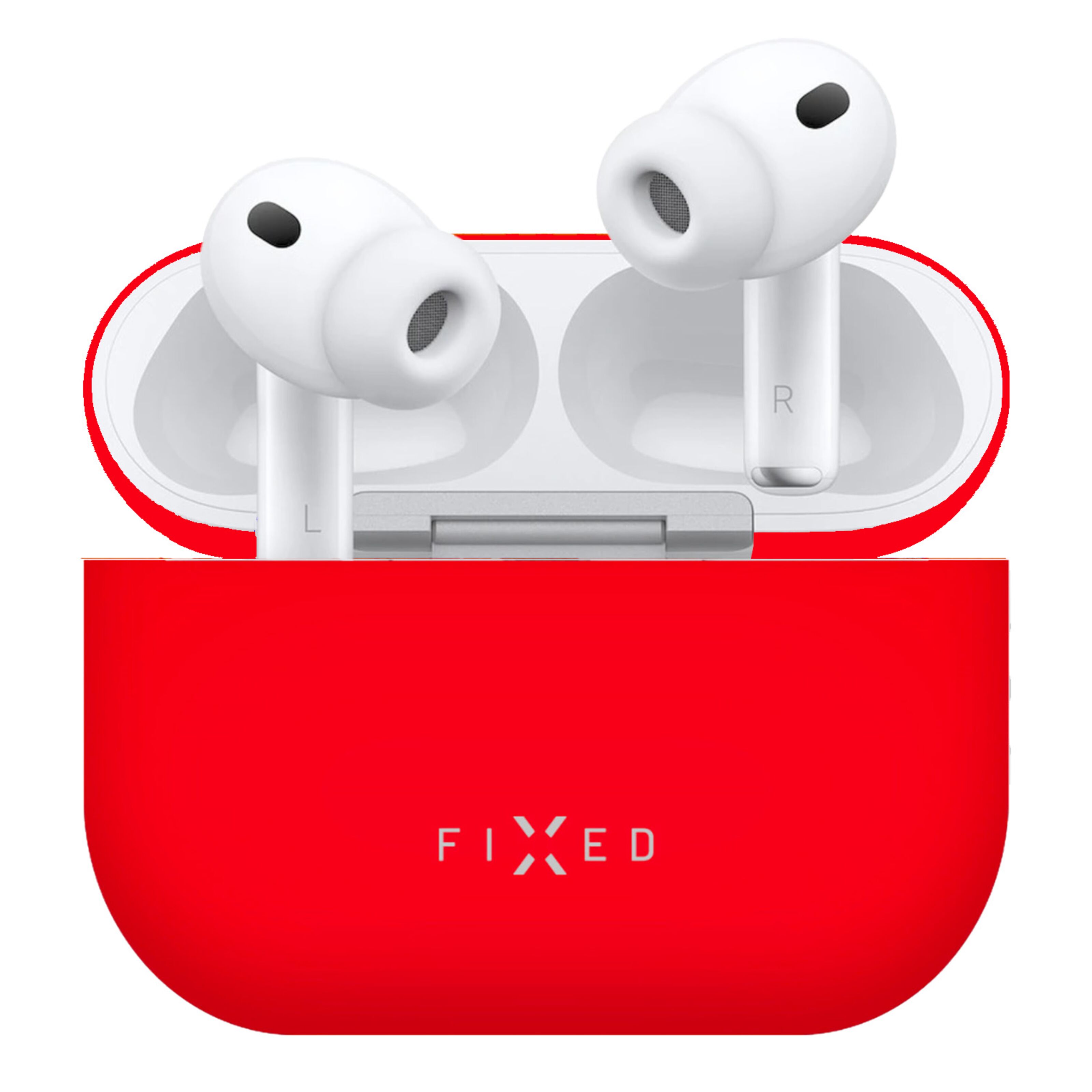 Fixed Silky Silikonfodral för Apple AirPods Pro 3 Röd
