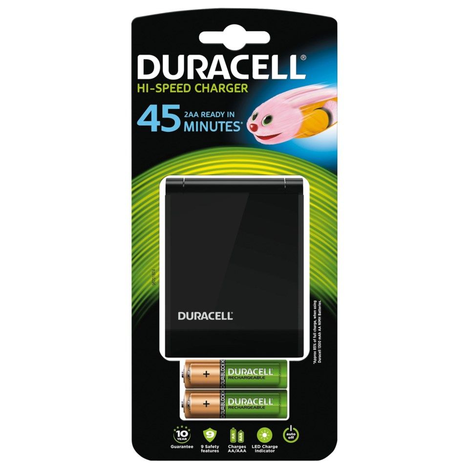 Duracell Advanced Charger 45 min Batterilader med overvåking