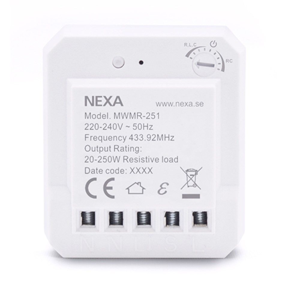 Nexa Innfelt fjernstrømbryter med dimmerfunksjon 250 W