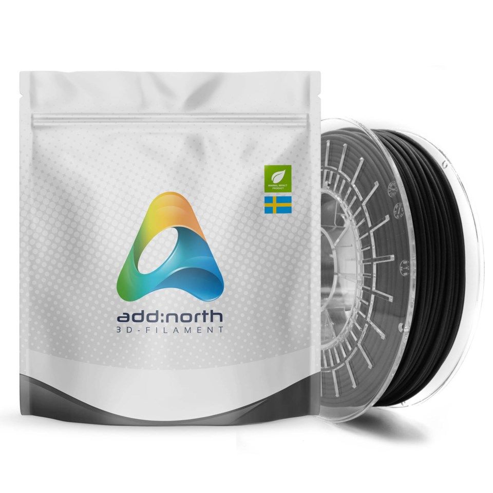Addnorth Textura-filament for 3D-skriver 1,75 mm Mattsvart