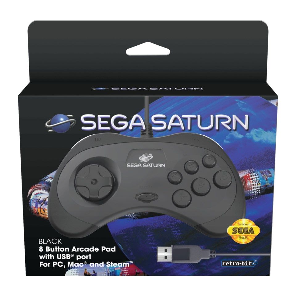 Retro-bit Håndkontroller med USB-tilkobling for Sega Saturn