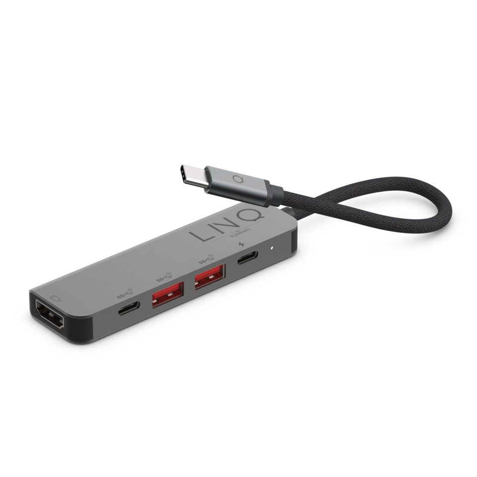 Linq 5in1 Pro Multiadapter for USB-C - 5 tilkoblinger