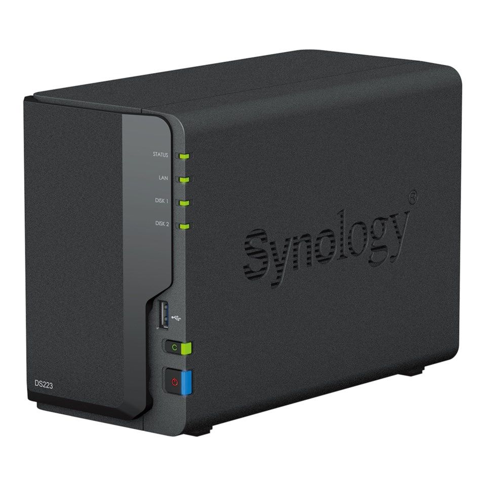 Synology DiskStasjon DS223 NAS for 2 harddisker